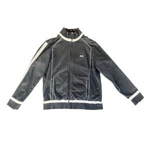 BOSS Track Jacket - Dark Grey & White | Stylish Streetwear